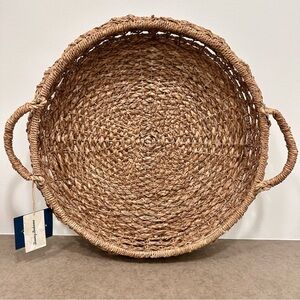 Extra Large Oversized Tommy Bahama Round Wicker Basket Tray NWT Mint